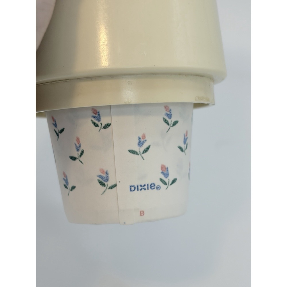 VTG Dixie Cup‎ Holder Dispenser W/O Bracket Beige/Almond Plastic 1970s - Picture 3 of 13